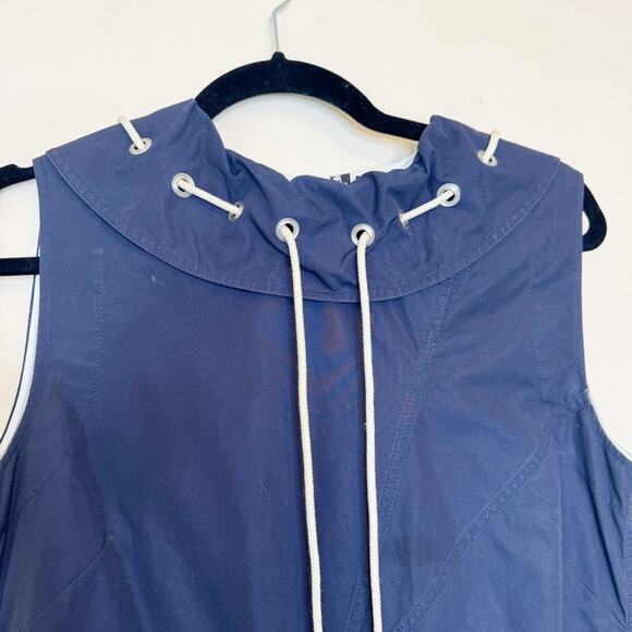 Calvin Klein 205W39NYC Ruffle Neck Poplin Dress Navy Size 4 - Picture 6 of 16